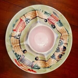 Michal Sparks hand painted Mexican chip and dip platter